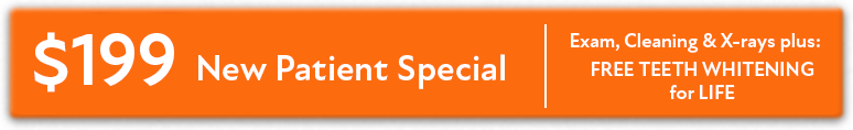 $199 new patient special - exam, cleaning, x-rays and free teeth whitening for life